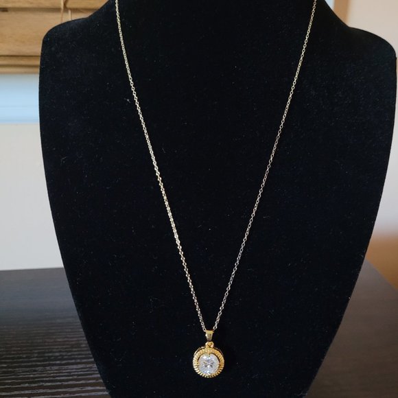 Genevive 14K Over Silver CZ Necklace - Picture 2 of 7